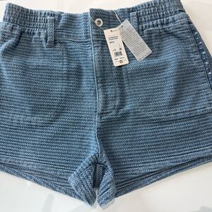 Favorite Daughter Blue Textured Knit Shorts Size S NWT